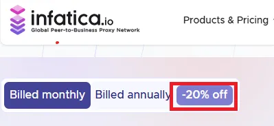 Infatica 20% off offer